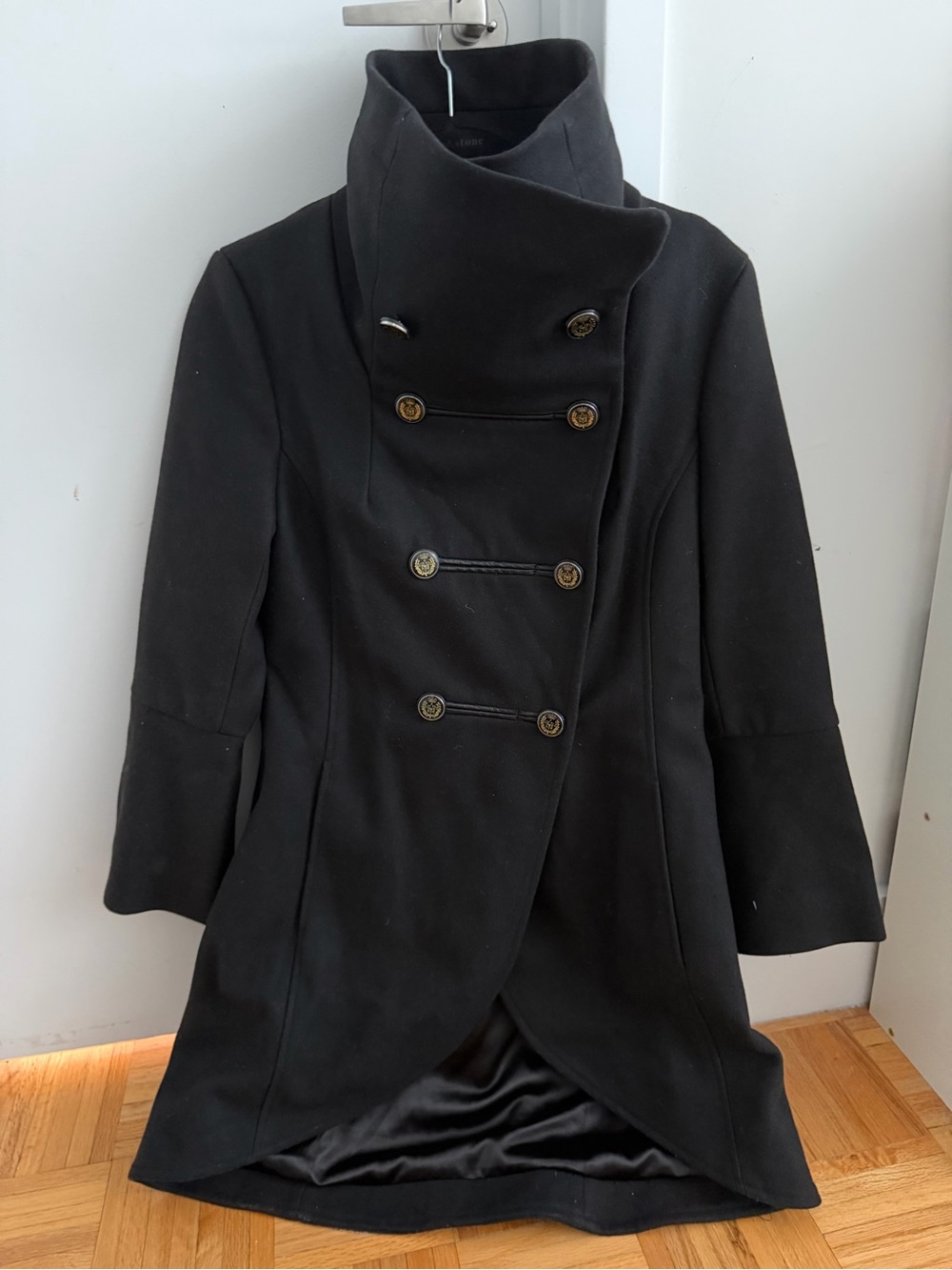 Mackage Women’s Double-Breasted High-Collar Coat - Black